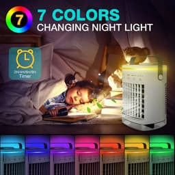 Mini Airco - Ventilator - Aircooler Met Water - Airconditioning Zonder Afvoerslang - Kleine Airco Met Led Verlichting - Wit — thumbnail 5