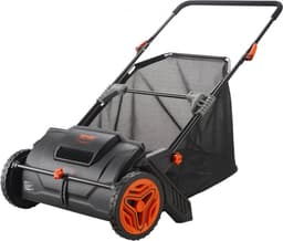 handgrasmaaier 53,5cm veegbreedte handgrasmaaier 99L capaciteit van de opvangmand kooimaaier 112x67x90cm handkooimaaier verstelbaar voor het opvegen van bladeren, gemaaid gras, kleine takken — thumbnail 1