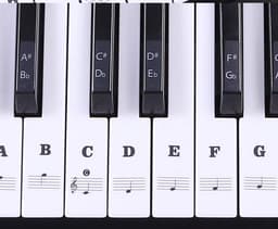 Piano Stickers - Keyboard Stickers - Eenvoudig Muzieknoten Leren - 49/54/61/88 Toetsen - Zwart — thumbnail 2