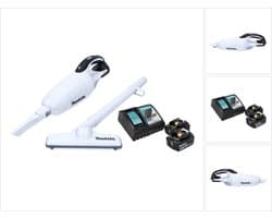 Makita DCL 181 FRGW accu stofzuiger 18 V wit + 2x accu 6.0 Ah + lader