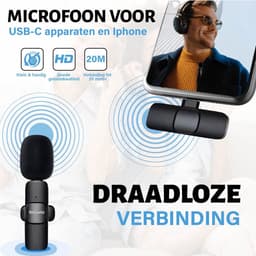 BeSparkz 2 in 1 Draadloze Microfoon - Microfoon iPhone - Dasspeld Microfoon - Lavalier - Lightning — thumbnail 3