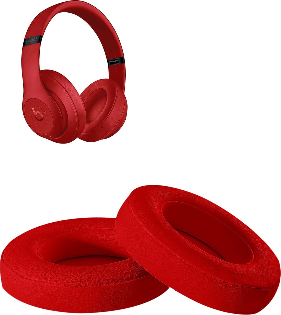 Oorkussens geschikt voor Beats By Dr. Dre Studio 2.0/3.0 wireless - Koptelefoon oorkussens voor Beats Studio rood — afbeelding 1