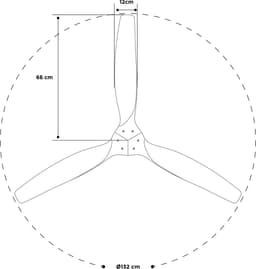 CREATE - Plafondventilator 40W silent Ø132 cm - Met Verlichting drie temperaturen - Met Wandregelaar - Met Afstandsbediening - 6 Snelheden - Timer - Zomer/Winter functie - Wit - WIND CALM — thumbnail 4
