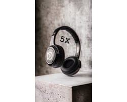 Silent Disco set – 5 oplaadbare Koptelefoons – Inclusief Zender - Hoofdtelefoons – Zwart