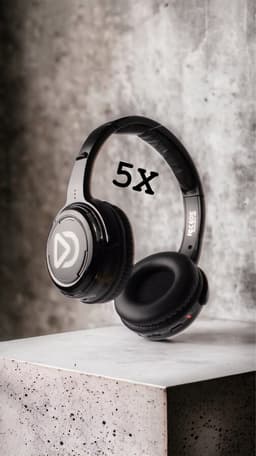 Silent Disco set – 5 oplaadbare Koptelefoons – Inclusief Zender - Hoofdtelefoons – Zwart — thumbnail 1