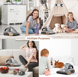 JIGOO T600 Dual-Cup Smart Anti-Mite Cleaner Bedstofzuiger, 700W 15KPa Zuigkracht, Huisstofmijt Sensor, UV-licht, Ultrasone Tech, 99,99% Mijtenverwijdering, EU-stekker - Grijs — thumbnail 5