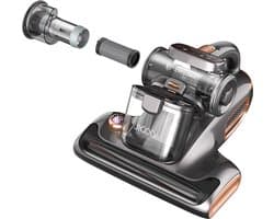 JIGOO T600 Dual-Cup Smart Anti-Mite Cleaner Bedstofzuiger, 700W 15KPa Zuigkracht, Huisstofmijt Sensor, UV-licht, Ultrasone Tech, 99,99% Mijtenverwijdering, EU-stekker - Grijs