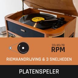 Classic Phono Retro Platenspeler - Bluetooth - Auto-stop -Radio CD en Cassettespeler - TCD-2551WD - Hout — thumbnail 4