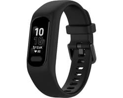 Siliconen Smartwatch bandje - Geschikt voor Garmin Vivosmart 5 siliconen bandje - zwart - Strap-it Horlogeband / Polsband / Armband