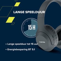 Canyon BTHS-3 Serie - Draadloze Over-Ear Koptelefoon - Bluetooth 5.1 - Opvouwbaar Ontwerp - 15 Uur Batterijduur - Zwart — thumbnail 4