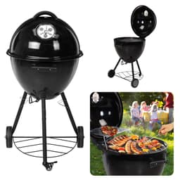 Luxe Houtskool BBQ - Houtskoolbarbecue - Barbecue - 48cm - Grill-oppervlak 44.5cm - Voorraadrek - Verrijdbaar - Ventilatierooster - Hoogte 93cm - Gewicht 8.4kg - Inclusief EBOOK — thumbnail 1