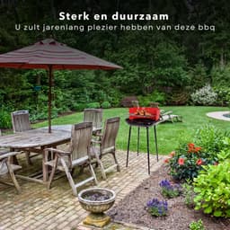 Houtskoolbarbecue - Houtskool BBQ - Barbecue - 41cm - Windscherm - Grillrooster - Vuurschaal 0,7mm - Gewicht 2.8kg - Inclusief EBOOK — thumbnail 2
