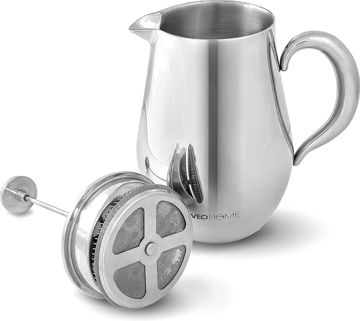 VeoHome RVS Franse Pers - 1 Liter - Duurzaam, Dubbelwandig & Eco-vriendelijk voor Perfecte Koffie — afbeelding 1
