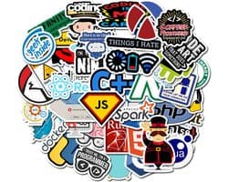 Coding Stickers 50 Stuks - Code - Hacker - Luxe Stickers - sticker voor laptop - Skateboard Stikers - Laptop Stickers - Stickers Kinderen - Stickers Volwassenen - Stickervellen - Plakstickers - Stickers Koffers - Bullet Journal