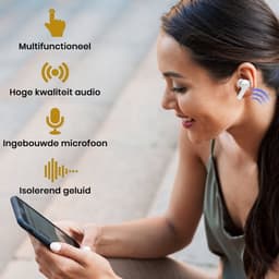 Golden Sound draadloze oordopjes - Bluetooth oordopjes - Sport oordopjes - Bluetooth Oortjes - Geschikt voor elke laptop en smartphone - Wit - Passive Noise cancelling — thumbnail 4