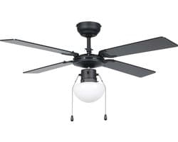 EGLO Fortaleza Plafondventilator met lamp - Ø 106,6 cm - 3 snelheden - AC longer life - Zwart/Bruin — afbeelding 1