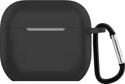 Hoesje geschikt voor Airpods 3 - Schokbestendig siliconen Case Silicone met clip - Zwart — thumbnail 3
