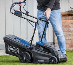 Scheppach BC-MP380-X Accu Grasmaaier - 2x20V - Mulchfunctie - 38cm maaibreedte - 6 instelbare maaihoogtes: 27-75mm - Voor tuinen tot 500m² 45L opvangbak - — thumbnail 3