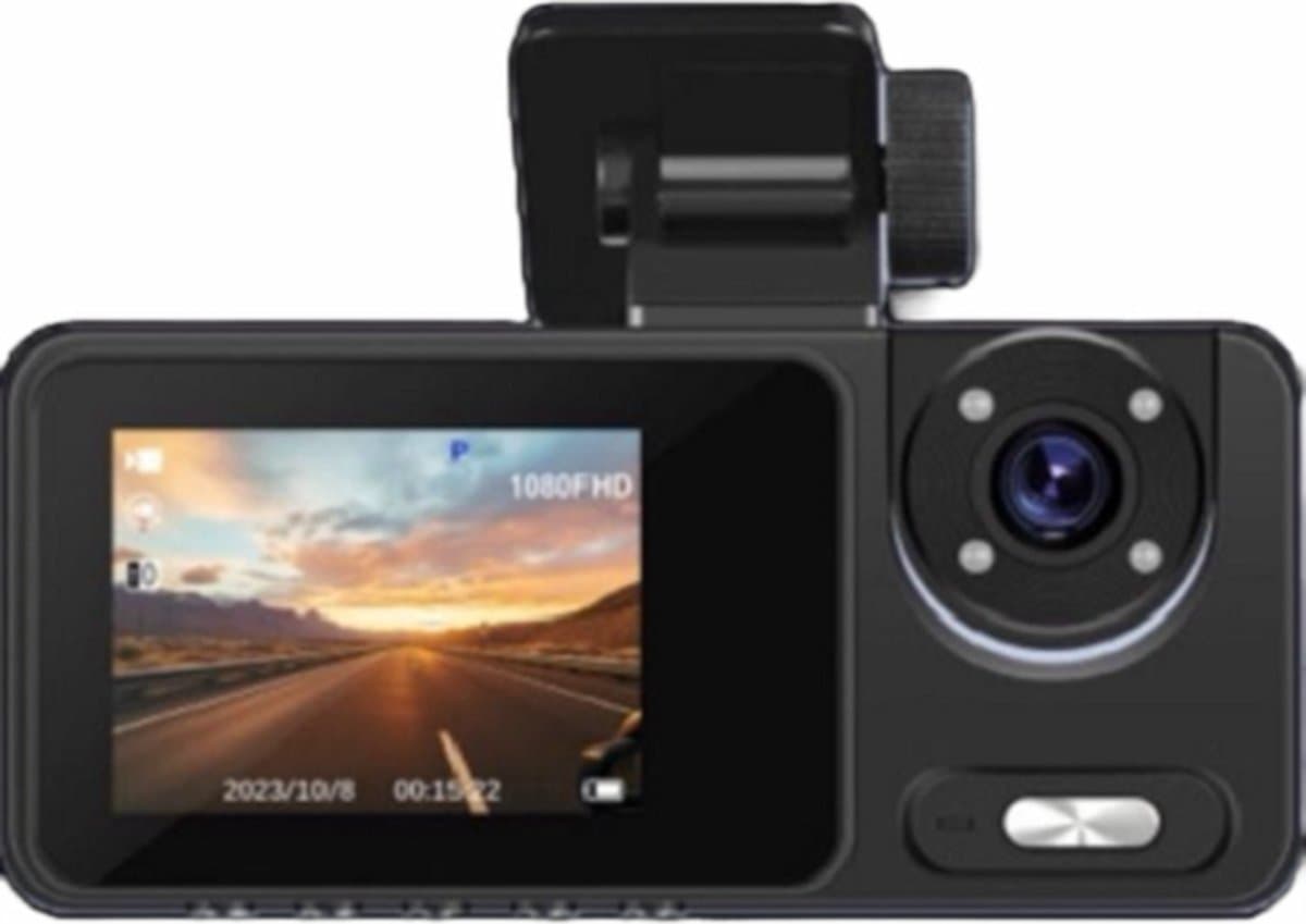 Black Box Dual Dashcam 2.0 inch IPS HD display Night Vision/G-Sensor/Doorloop/Park Modus/TF Card — afbeelding 1