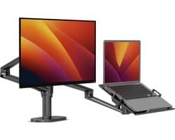 Laptop & monitor arm zwart - Monitor beugel - Ergonomisch ontwerp - Monitor standaard - Laptop Standaard - Monitorarm - Monitorbeugel
