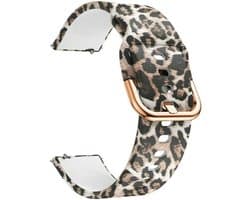 Strap-it Smartwatch bandje 20mm - siliconen bandje leopard / luipaard print geschikt voor Polar Ignite / Ignite 2 / Ignite 3 / Unite / Pacer - Huawei Watch GT 2 42mm / GT 3 42mm / GT 3 Pro 43mm
