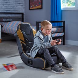Gamestoel voor kinderen - X Rocker Shadow - inklapbaar - 2.0 audio - 2 speakers - floor rocker – zwart/goud — thumbnail 3