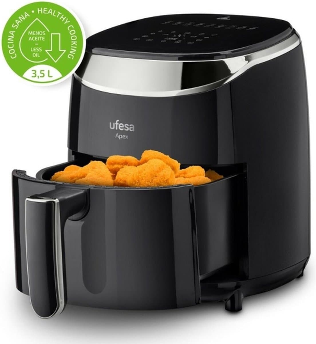 Ufesa - Apex Black 1200W - 3,5 L Heteluchtfriteuse - Air Fryer - BPA & PFOA vrij — afbeelding 1