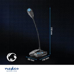 Nedis Streaming- en Gamingmicrofoon - Apparaat: Desktop / Notebook - USB - Uitgangen audio / video / data: 1x 3.5 mm Audio Out - Aan/uit knop - Koptelefoonoutput — thumbnail 5