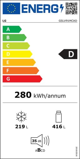 LG GSLV91MCAD Amerikaanse koelkast met Doorcooling+™ - 635L inhoud - Water- en ijsdispenser met UVnano™ - Total No Frost - Inverter Linear Compressor — thumbnail 2