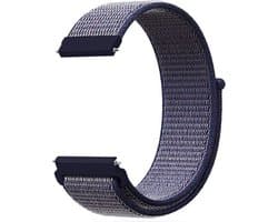 By Qubix - Geschikt voor Garmin bandje - Sport Loop nylon bandje - Donkerblauw - Geschikt voor Garmin Vivoactive 6 / Vivoactive 5 / Vivoactive 3 - Smartwatch bandje 20mm