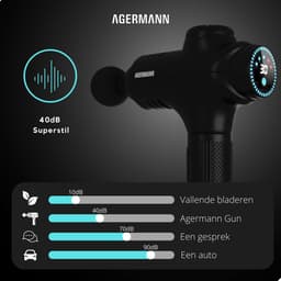 AGERMANN - Massage Gun Pro - 12 opzetstukken - Touchscreen - Professioneel - Sport Massage Apparaat - - 3300 mah - Zwart — thumbnail 3