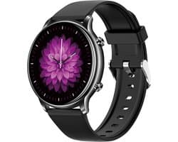 Kiraal Fit 4 - Smartwatch dames - Smartwatch Heren - Stappenteller - Full Screen - Fitness Tracker - Activity Tracker - Smartwatch Android & IOS - Zwart
