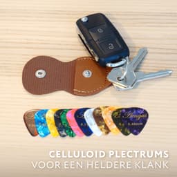 Plectrum sleutelhanger met 12x plectrum voor gitaar – bruin — thumbnail 5