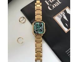 Fungus - Smartwatch bandje - Geschikt voor Apple Watch 42 / 44 / 45 / 49 mm - Series 1 2 3 4 5 6 7 8 9 SE Ultra iWatch - Metaal - Luxe - Goud