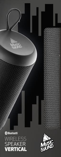 Music Sound Verticale bluetooth speaker 5.0 - zwart - 20,5cm x 8cm x 8cm - Goede kwaliteit van geluid — thumbnail 2