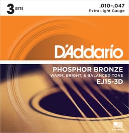D'Addario EJ15-3D 3-Pack Western Snaren (10-47) — thumbnail 1