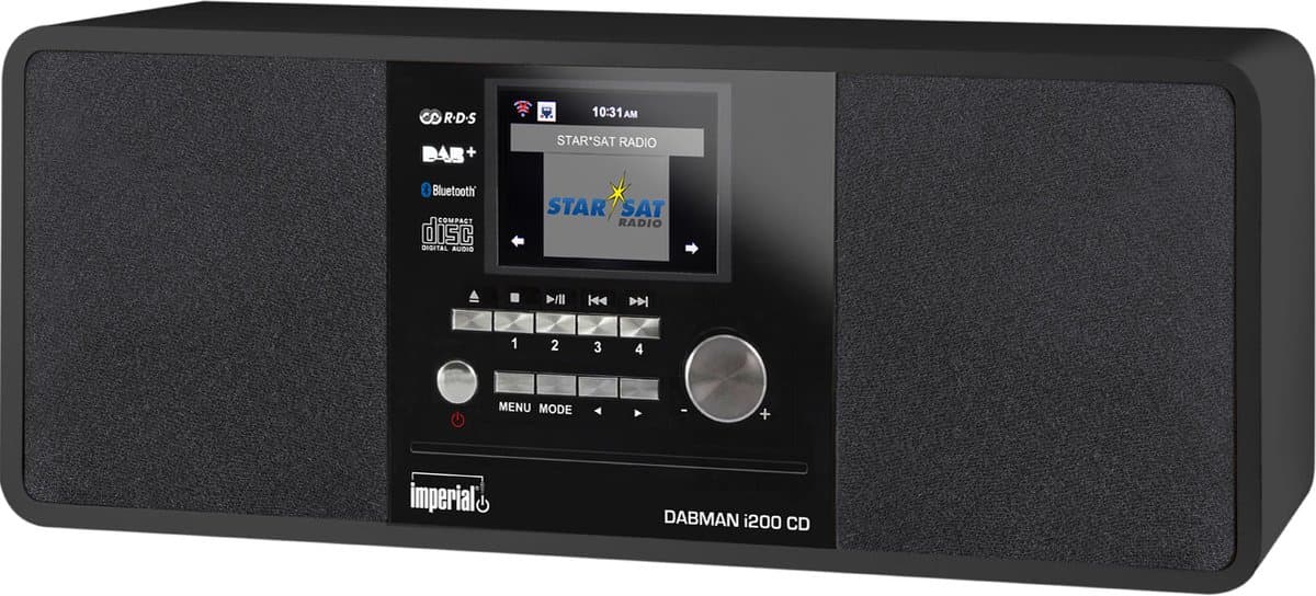 Imperial DABMAN i200 CD - DAB+ / FM / Internet radio - CD Speler - WiFi - Bluetooth - Zwart — afbeelding 1