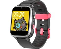 Belesy® YOUTH - Smartwatch Jongens – Kinder Horloge – Stappenteller – Calorieën –Camera – Muziek speler –Je eigen foto als wijzerplaat - Kleurenscherm - Full Touch – Zwart - Siliconen - Moederdag