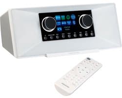 MEDION P85333 internetradio met DAB+ (wifi, FM, Spotify Connect, Amazon Music, USB, hoofdtelefoonaansluiting, AUX, stereo line-out cinch, slaaptimer) wit