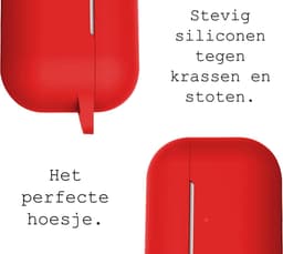 Case - Geschikt voor Apple AirPods Pro 2 - Siliconen Hoes met Clip - Silicone Hoesje Cover - Rood — thumbnail 2