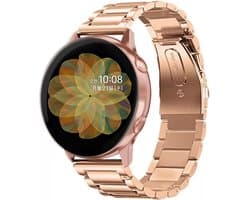Strap-it Stalen schakel smartwatch bandje - geschikt voor Samsung Galaxy Watch Active / Active2 40 & 44mm / Galaxy Watch 3 41mm / Galaxy Watch 1 42mm / Gear Sport - rosé goud