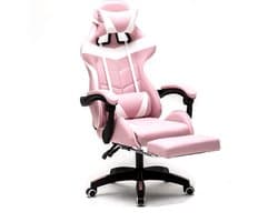 VDD Gaming - Game stoel - Gaming - Bureaustoel - Gamestoel Roze - Met Nekkussen & Verstelbaar Rugkussen - Silicone Game Stoel - Draaistoel - Ergonomische Game Stoel - Gamestoelen - Hoogte Verstelbaar - Roze & Wit