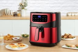 Swiss Pro+ - Airfryer 10L XXXL - Rood - SP-AF10L - Intelligente Heteluchtfriteuse Digitaal- 10L - XXXL - New Model 2026 - Touchscreen - TURBO Opwarmen - Rood - 10 liter — thumbnail 6