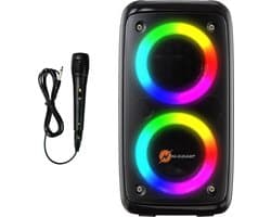 N-GEAR LGP 23M - Draadloze Bluetooth Party Speaker - Karaoke Set - 1 Microfoon - Discoverlichting