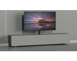 Cavus Mount 100B - Tv Meubel Inbouw Set - Ø 60 mm Kolom Trendy Zwart staal & VESA Montageplaat 300x200 - 400x200 - Geschikt tot 65 Inch televisie t/m 30 kg