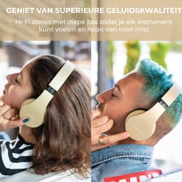PowerLocus P1 Bluetooth Koptelefoon – Draadloos – Over Ear – Met Microfoon – Inklapbaar - incl. Hoes – Goud — thumbnail 8