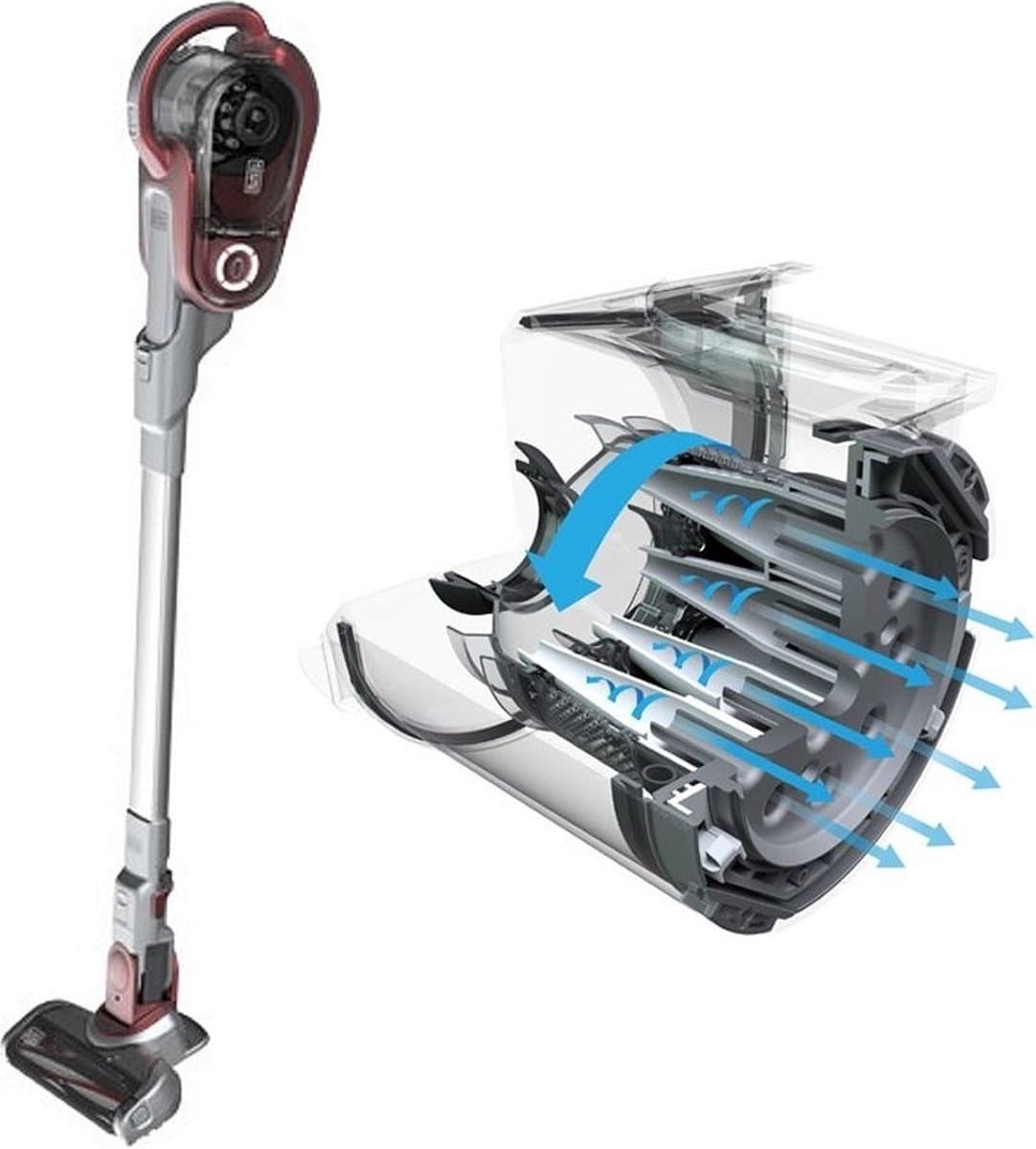Black & Decker 21.6V Li-Ion ORA Kruimeldief met verlengkit. WIT. cycloontechnologie — afbeelding 1