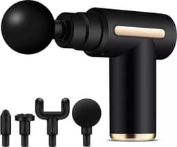 Massage Gun – Cadeau voor hem of haar - Sinterklaas cadeau - Kerst cadeau - Ontspanning Cadeau – Massage Pistool Sport en Relax– 4 opzetstukken – 6 Verschillende Standen – Zwart — thumbnail 1