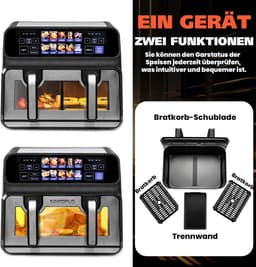 Airfryer XXL - Dubbele Mand Airfryer - grillhulp — thumbnail 7