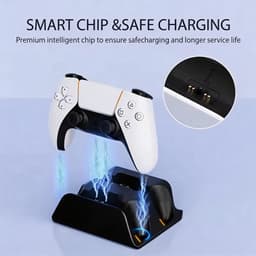 Sounix Oplaadstation geschikt voor PS5 DualSense Controller - PS5 accessoires - Dual Oplader - Charging Dock - Zwart — thumbnail 2